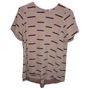 Madewell Rose Black Ikat Silk Tailored Tee Women Size M BLEMISH
